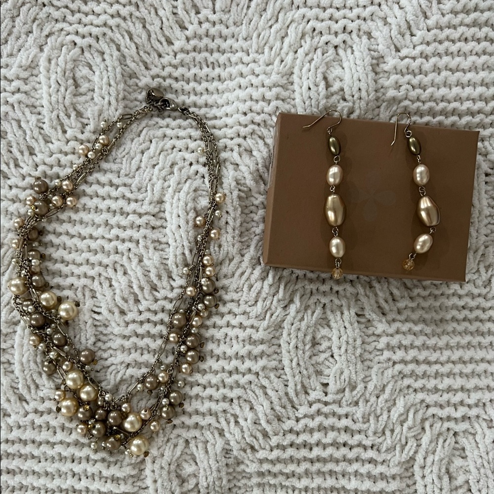 Beaded Necklace and Earring Set